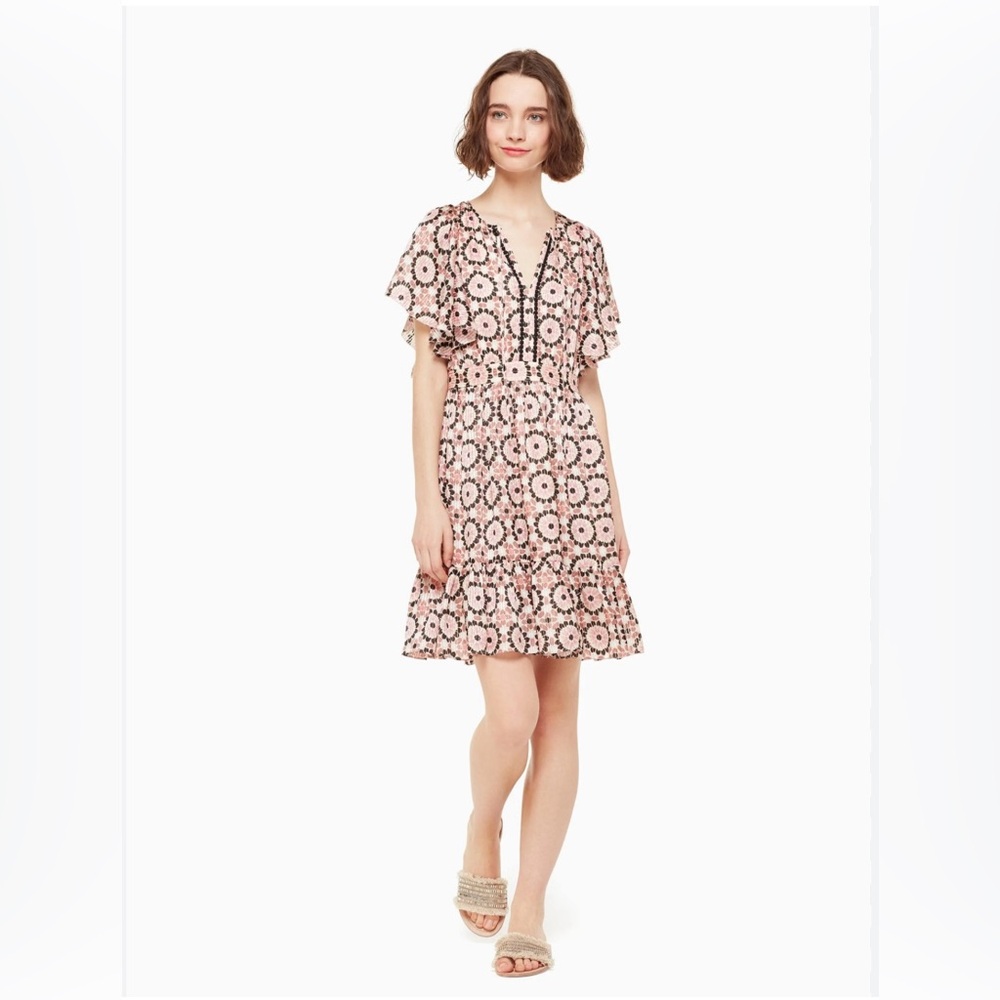 Kate Spade Floral Mosaic Flutter Dress